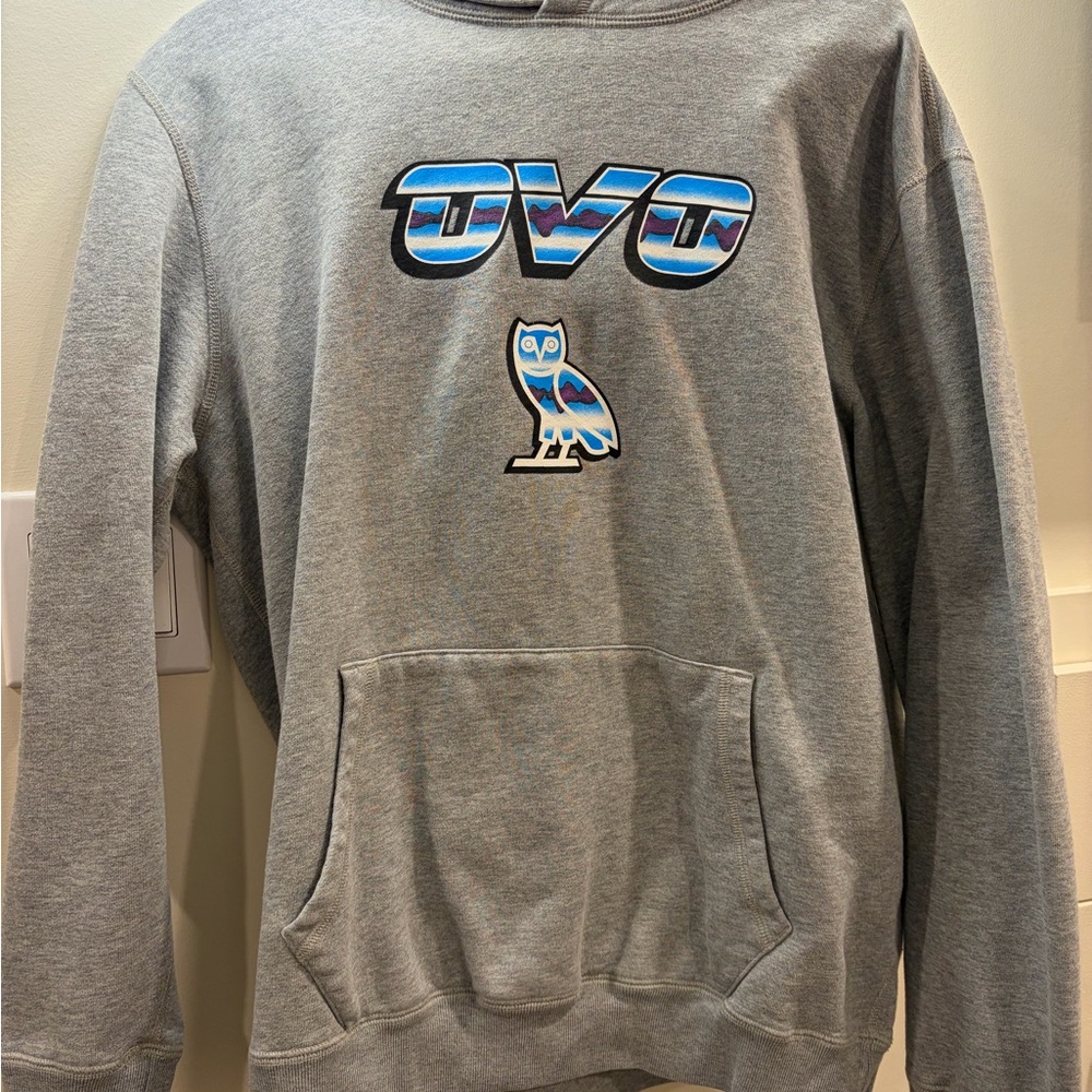 OVO Gray Sweatshirt with Blue Accents